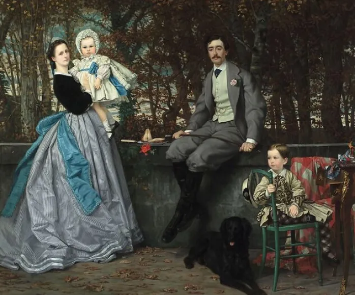 Portrait du marquis et de la marquise de Miramon et de leurs enfants (toiles sur châssis)