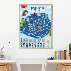 Poster pédagogique Paris + 53 stickers - Poppik
