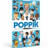 New Poster pédagogique Personnages célèbres + 44 stickers - Poppik Loisirs Créatifs