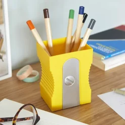 Pot à crayons en plastique Taille-crayon Jaune - Balvi