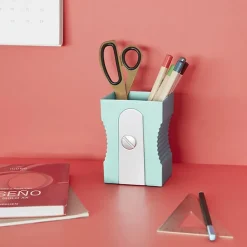 Outlet Pot à crayons en plastique Taille-crayon Turquoise - Balvi Design|Accessoires De Bureau