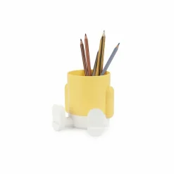 Pot à crayons Mr.Sitty Jaune/Blanc - Balvi