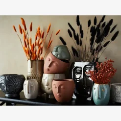 Pot de fleurs Visage Vert