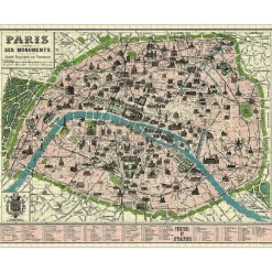 Puzzle 1000 pièces plan de Paris