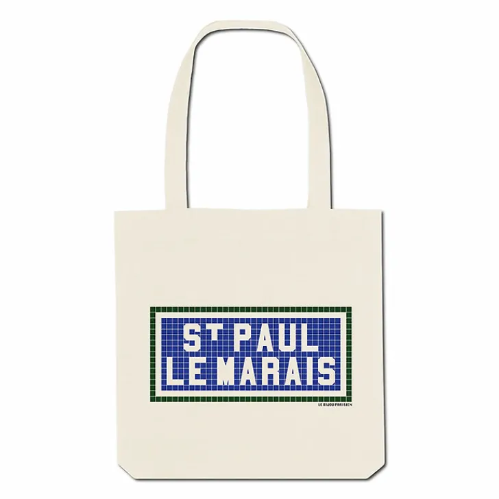 Best Sac Imprimé St Paul le Marais - Écru Sacs, Tote Bags