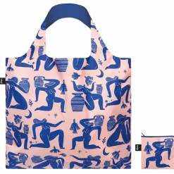 Sac Mark Conlan - Grèce Antique Bleu et rose recyclé - 50 x 42cm - Loqi
