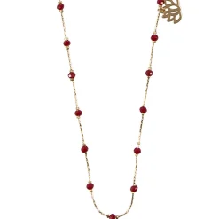 Sautoir Nymphéas Cornaline - Les Cleias