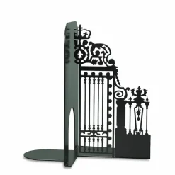 Clearance Serre-livres Grille de la cour d'Honneur - Noir - Droit Art De La Maison