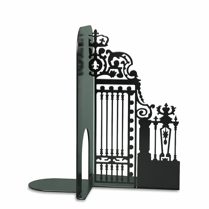 Clearance Serre-livres Grille de la cour d'Honneur - Noir - Droit Art De La Maison