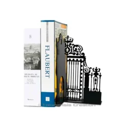 Clearance Serre-livres Grille de la cour d'Honneur - Noir - Droit Art De La Maison