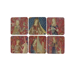 Set de 6 Dessous de verre La Dame à la licorne, les 6 tapisseries Art De La Table