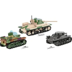 Set 3 Maquettes Renault, Valentine, Panzer - Cobi Historical Collection World war II