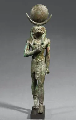 Sale Statuette du dieu-lune à tête de faucon Khonsou (panneaux acryliques) Panneaux Acryliques