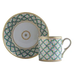 Tasse et soucoupe Quadrille vert Art De La Table