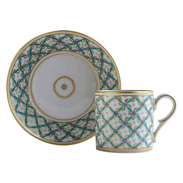 Tasse et soucoupe Quadrille vert Art De La Table