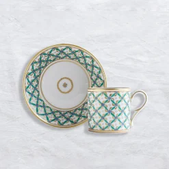 Tasse et soucoupe Quadrille vert Art De La Table