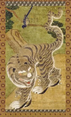 Tigre avec ses trois petits (détail) (affiches d'art encadrées)