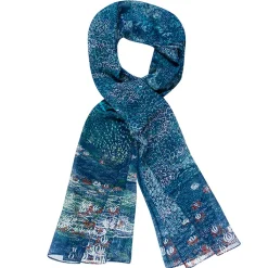 Online Étole Claude Monet - Harmonie Bleue 60x180 cm Foulards, Étoles, Châles