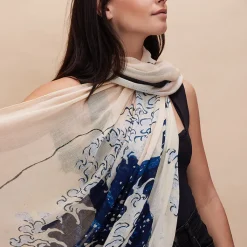 Hot Étole Hokusai - La grande vague - 200 x 106 cm Foulards, Étoles, Châles