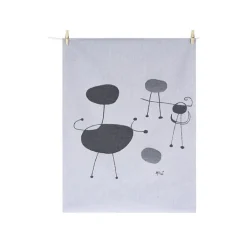 Torchon Joan Miró - Personnage, oiseaux devant le soleil Art De La Table