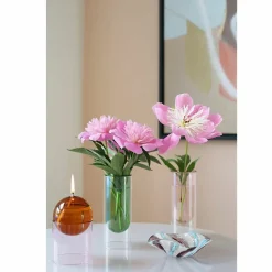 Vase en forme de tube Bleu 16 cm