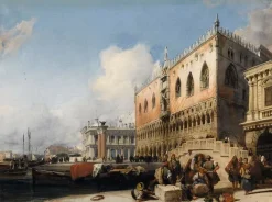 New Vue de Venise, le quai des esclavons et le palais des Doges (panneaux aluminium) Panneaux Aluminium|Affiches D'Art Encadrées