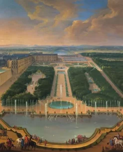 Vue du château de Versailles depuis le Bassin du Dragon et de Neptune (toiles encadrées)