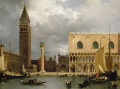 Outlet Vue d'une partie du palais ducal et de la Piazzetta à Venise (toiles encadrées) Toiles Encadrées|Affiches D'Art