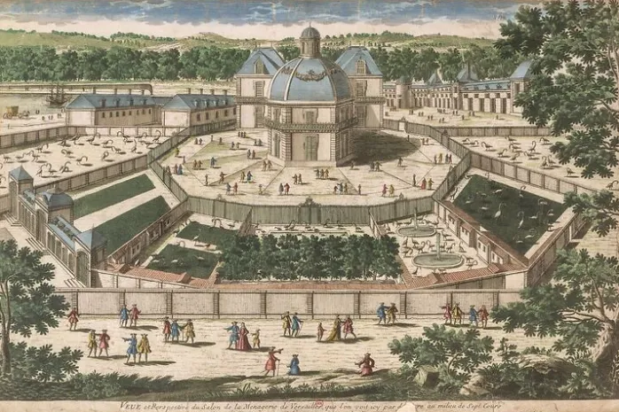 Vue et perspective du salon de la Ménagerie de Versailles (panneaux aluminium)